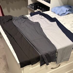 Set of Four Men's Pants in Black, Gray, and Light Gray